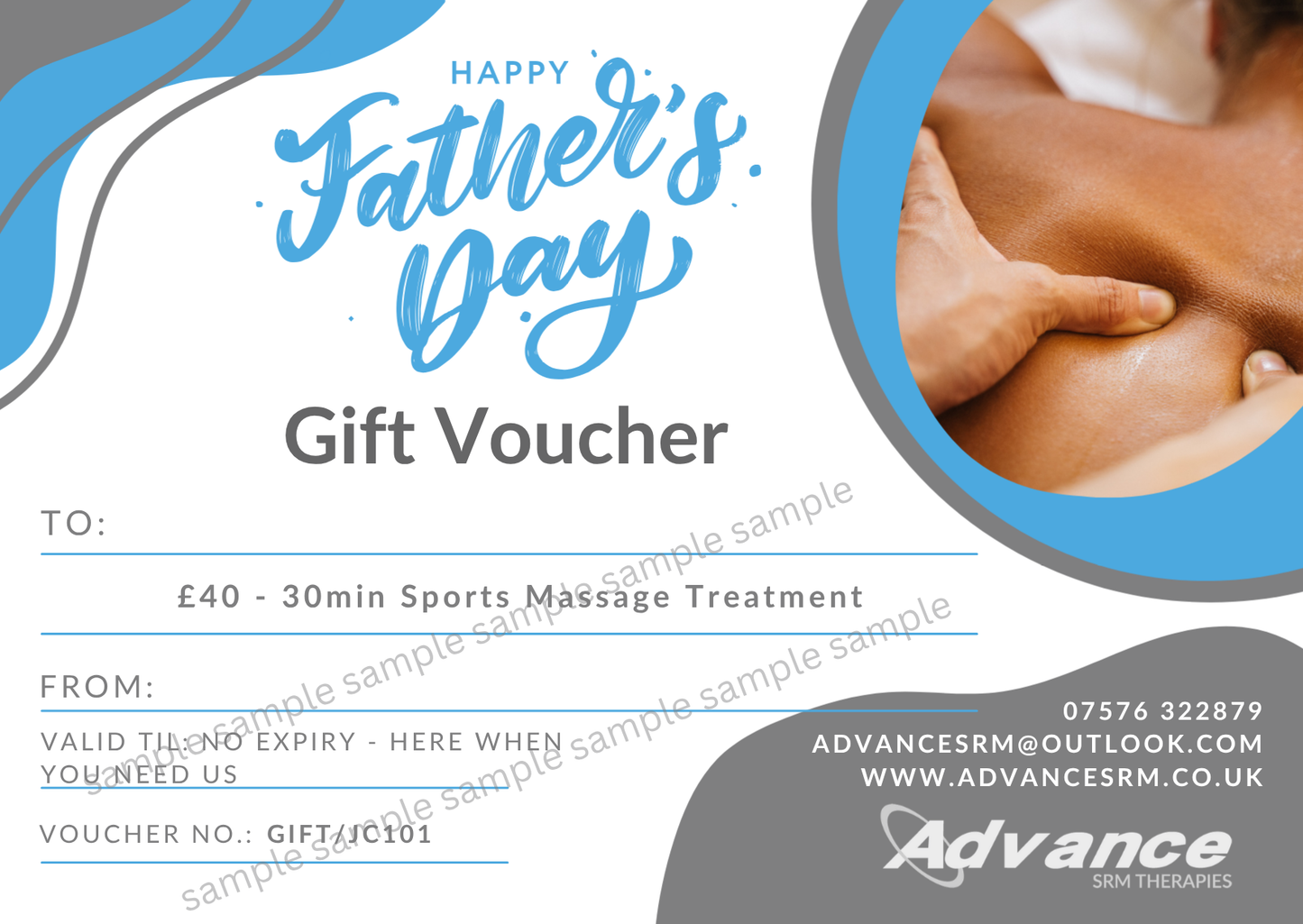 Father’s Day Sports Massage Gift Voucher – From £30